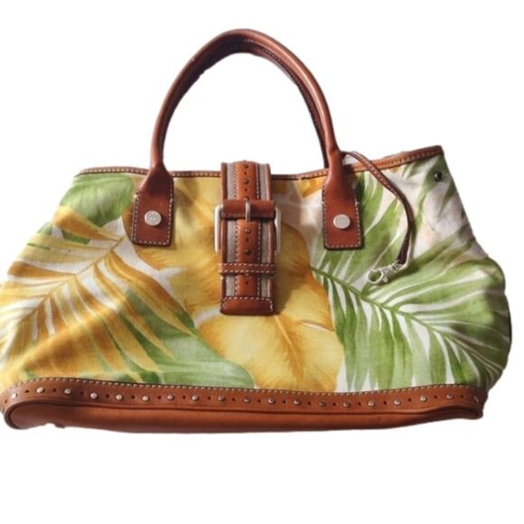 MICHAEL KORS TROPICAL PALM PRINT PURSE - Picture 1 of 13